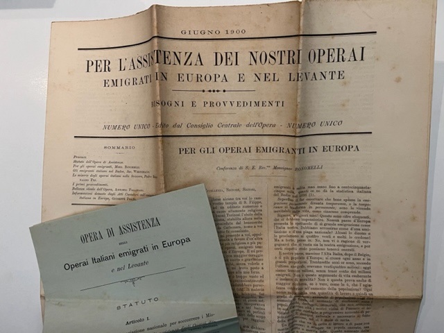 Per l'assistenza dei nostri operai emigrati in Europa e nel Levante. Bisogni e provvedimenti. Numero unico. Edito dal Consiglio Centrale dell'opera